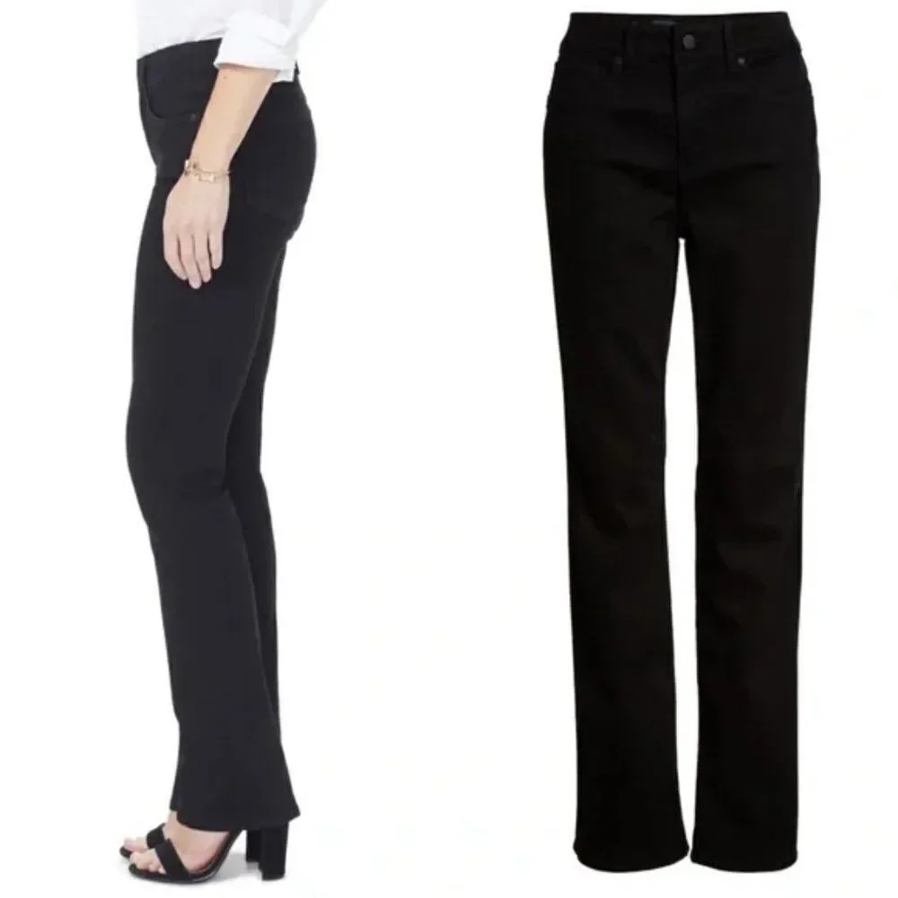 NYDJ Marilyn Straight Leg Jeans size 6 Petite in Black
